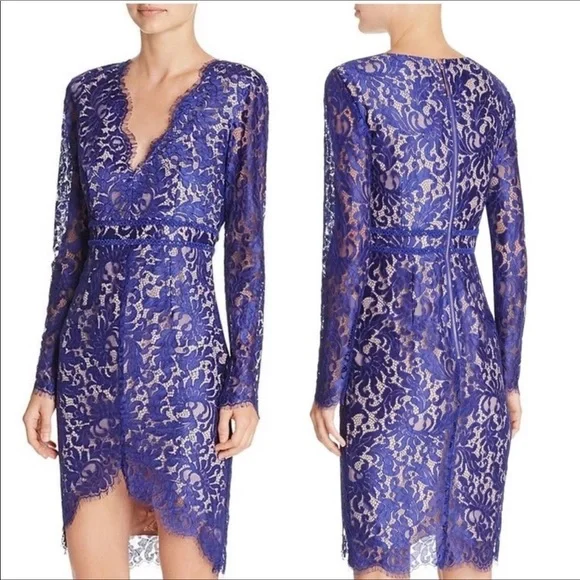 Stylestalker | Dresses | Stylestalker Adelie Blue Lace Long Sleeve Dress |  Poshmark